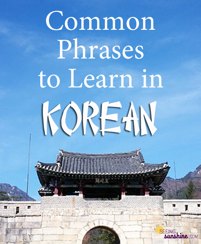 Common Phrases In Korean Seeing Sunshine