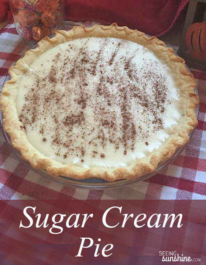 Recipe for Sugar Cream Pie