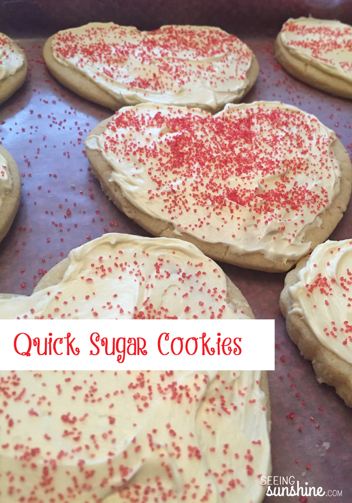 Check out this recipe for these quick and easy sugar cookies! They are so soft!