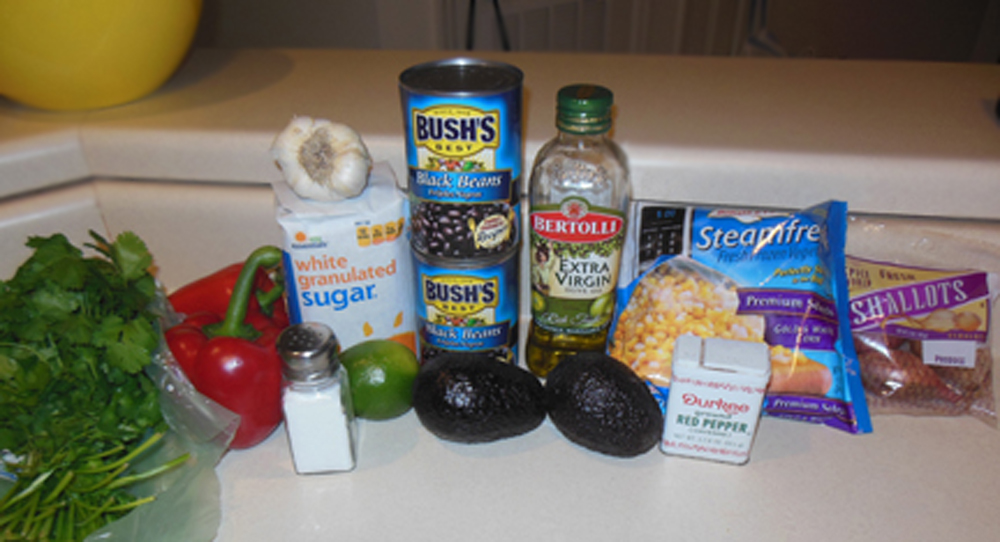 Ingredients for Black Bean Salad