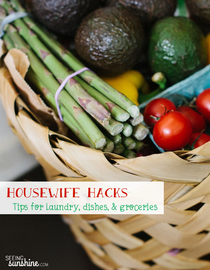 Check out these housewife hacks for laundry, dishes, and groceries!