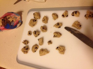 Cut up the cookie dough