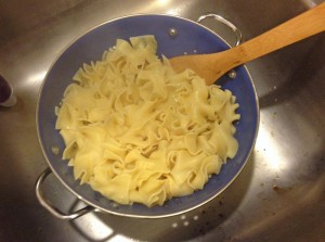 Drain pasta