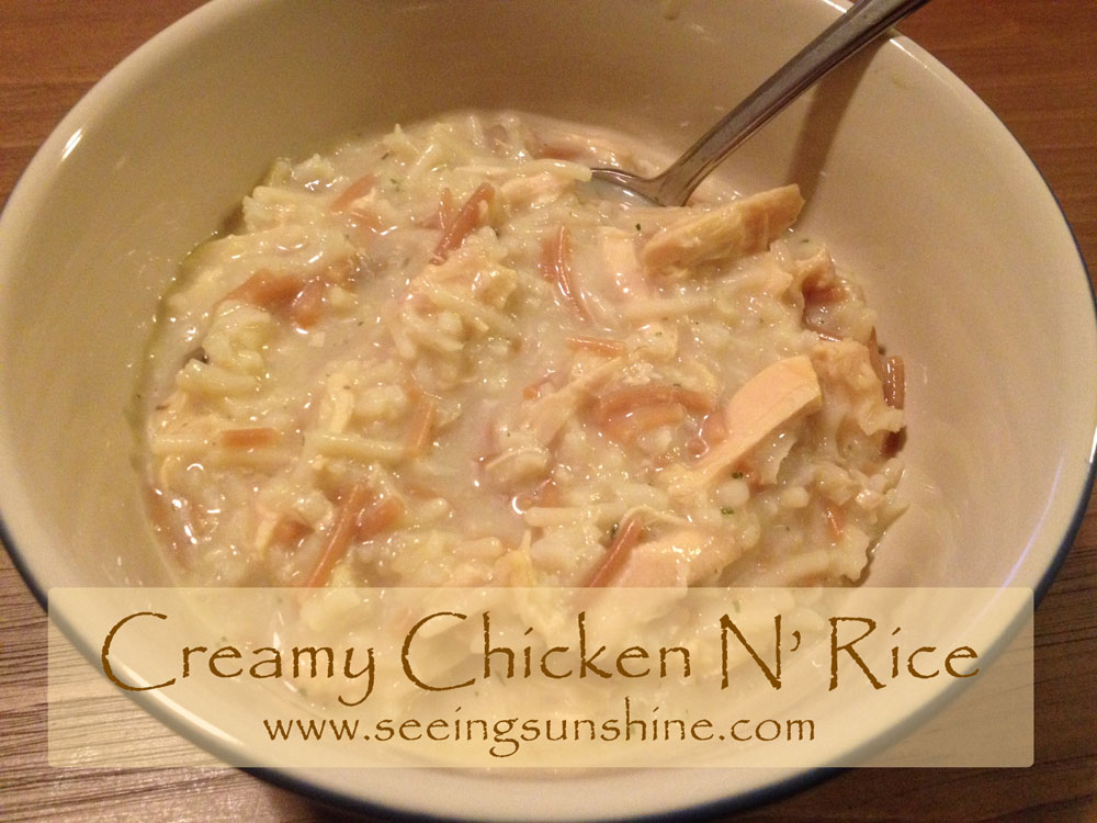 This creamy chicken n' rice dish is the perfect fall comfort food!