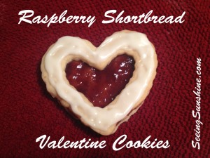 Raspberry Shortbread Valentine Cookies