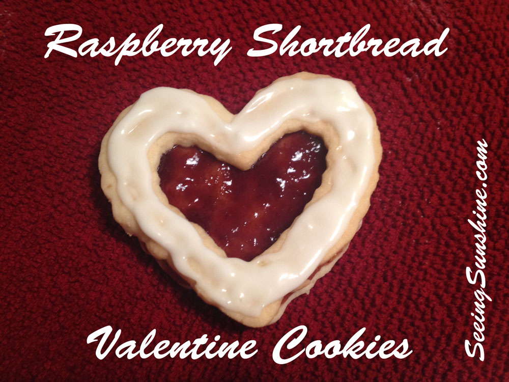 Raspberry Shortbread Valentine Cookies by Seeing Sunshine