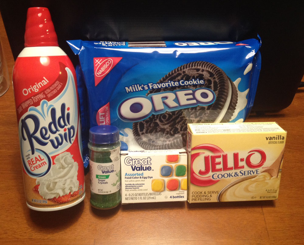 Ingredients for Oreo Pudding Parfaits