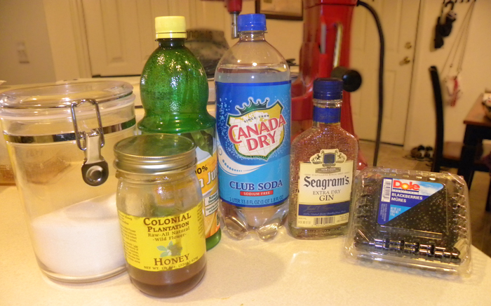 Ingredients for Blackberry Gin Lemonade