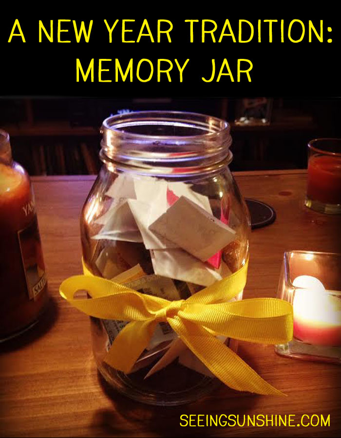 New Year Memory Jar: Write down good memories from throughout the year to put inside a jar. Read all the memories together on New Year's Eve.