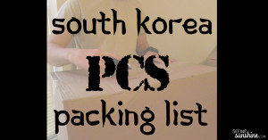 South Korea PCS Packing List