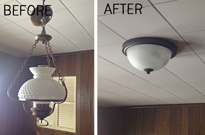Dining Room Light Before & After