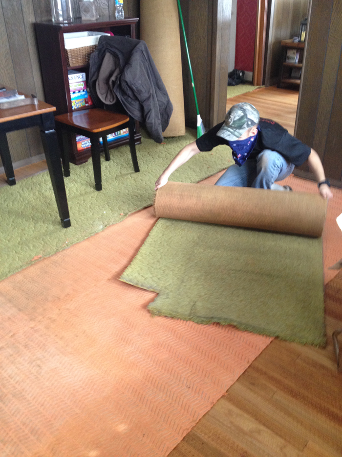 Ripping up carpet
