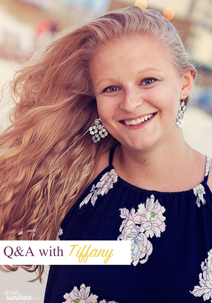 Read this Q&A with me, Tiffany from Seeing Sunshine.