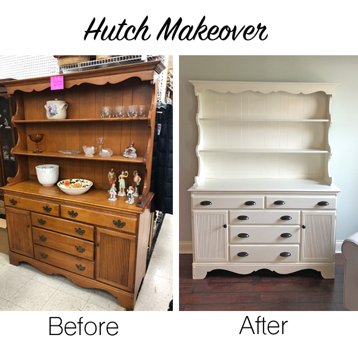 Check out this hutch makeover, from wooden antique to farmhouse perfection!