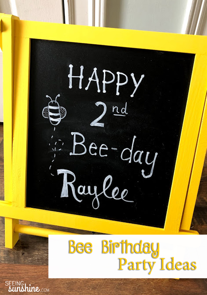 Check out all the details of this bee-day (bee-themed birthday) party!