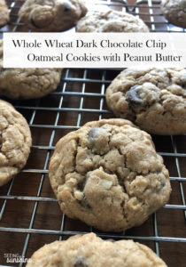 Whole Wheat Dark Chocolate Chip Oatmeal Cookies