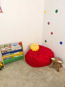 Check out this fun rainbow playroom!