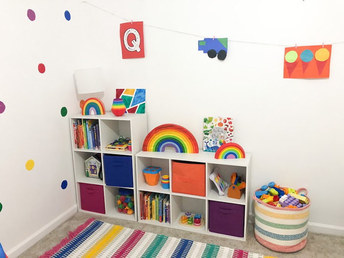 Check out this fun rainbow playroom!