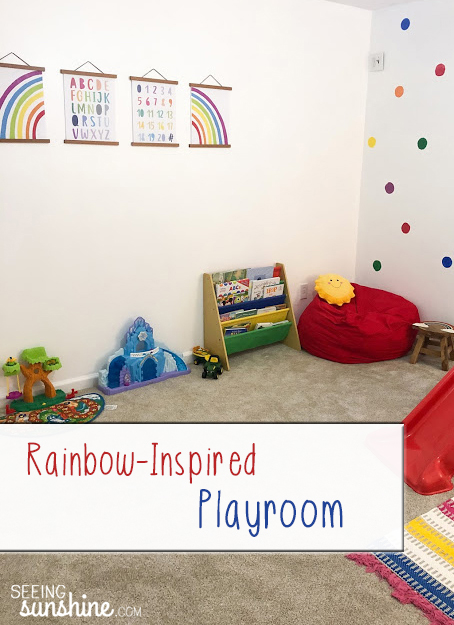 Check out all the details and links to this rainbow-inspired playroom!